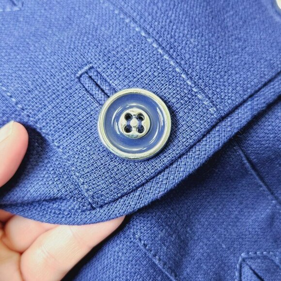 Halogen NWT Blazer Jacket Blue Button Up Closure Cotton Workwear Office size XL - Picture 6 of 12